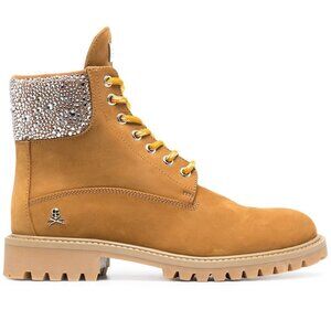 🆕 NWT⚜️ Philipp Plein crystal-embellished suede boots